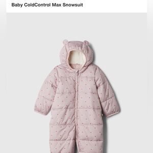 Dull pink ColdControl Max winter snowsuit for baby